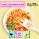 3 x Multifunctional Scoop Strainer  Kitchen Discovery  Slotted Colander Spoon Scoops and Drains, Serves Rice, Separates Eggs, Sprinkles Powdered Sugar 8x2.25x1.25