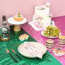 2 Pcs Pink and Green Tablecloth, 54" X 108" Glitter Sequin Tablecloth, Party Decorations for Theme Birthday Supplies