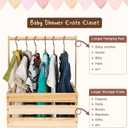 3 Pieces Wooden Baby Shower Crates ,Natural Pine wood Baby Gift Crates,Storage Crates For Organizer.(3)