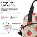 Insulated Lunch Bag for Women - Girls Strawberry Box Reusable Meal Tote with Shoulder Strap, Cute Food Cooler Containers for School Work Picnic Camp Travel Adults Children Kids