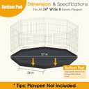 Dog Pet Playpen 8 Panel 24 Inch with Bottom Pad for Small Medium Pets Indoor Outdoor (Black Bottom Pad)