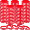 Jenaai 200 Pcs Red Ribbon Awareness Silicone Bracelets Drug Free Silicone Rubber Wristbands Red Ribbon Week Soft Wristbands for School Events Charity Campaigns Gifts Supplies