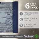 Gaiam Yoga Mat - Premium Print Reversible Extra Thick Non Slip Exercise & Fitness Mat for All Types of Yoga, Pilates & Floor Workouts