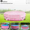 Solar Stock Tank Pool Cover, Waterproof Cover for 8 Feet by 30 Inches Large Round Metal Frame Above Ground Swimming Pool,with Tie-Down Ropes & 4 Sandbags,Increase Stability(Cover only,Pink), 8' Dia x 24" H