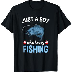 Just A Boy Who Loves Fishing T-Shirt. Size M