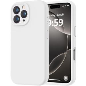 LOVE 3000 Designed for iPhone 16 Pro Case, Premium Silicone with [Soft Anti-Scratch Microfiber Lining] Shockproof Protective Phone Case for Men Women Girls 6.3", White