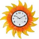 dreamskip Outdoor Clock with Thermometer and Hygrometer Combo, 24.4 Inch Sunflowers Outdoor Wall Clock Waterproof, Silent No-Ticking Outdoor Clocks for Patio, Living Room, Kitchen, Garden