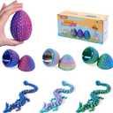 3 Pack Dragon Eggs with Dragon Inside, Dragon Egg Fidget Toy, 3D Dragon Eggs with Dragon Inside, Mystery Dragon Egg, 3D Printed Dragon Egg, Stocking Easter Basket Stuffers