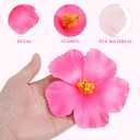 PRETYZOOM 10Pcs Artificial Hibiscus Flowers Only- 3.9'' Hawaiian Tropical Silk Flowers for Luau Party Decorations - DIY Hair Accessories, Beach Wedding Table Decor, Single Side (8X8CM)