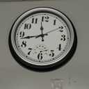 JENLYSTIME 12 Inch Indoor/Outdoor Retro Waterproof Wall Clock with Thermometer Silent Round Quartz Battery Operated Easy to Read Decorative for Kitchen Patio,Bathroom,Deck,Porch,Pool(Silver)