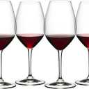 Riedel Friendly Red Glasses, Set of 4-23 Fl. Oz. Elegant Stemmed Crystal Glass, Made in Germany, Dishwasher Safe, Ideal for Enthusiasts and Sophisticated Tastings (6422/02-4)