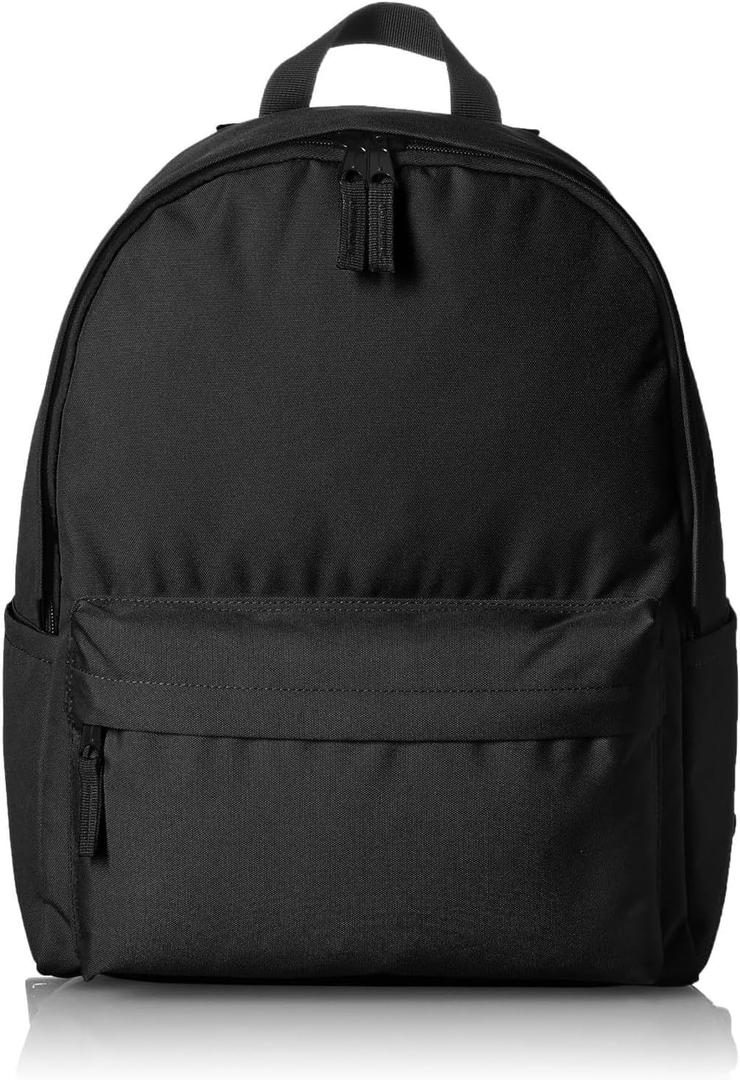 Amazon Basics Backpack for School, Travel, Study with Padded Adjustable Shoulder Straps, Spacious Compartment, Water Bottle Pockets, Durable Classic Design, Black