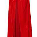 BIGXIAN Long Hooded Cloak Velvet Cape Witch Costume Halloween Costumes for Women Men (Medium, Red)