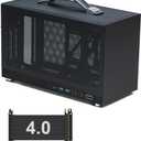 S400 Pro 10.8L Portable Mini-ITX Computer Case with PCIe 4.0 Cable, Advanced Vented Panel, Front Type-C USB3.0 Ports, Fits Triple Slot GPU (Black)