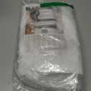 YoungsTex White Linen Curtains 48 Inch Length for Kitchen Windows, Short Light Filtering Drapes with Rod Pocket Back Tab Semi Sheer Privacy for Bathroom Living Room Windows, 2 Panels, 42 X 48 Inch