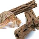 SunGrow Hermit Crab Woods, Climbing Logs, Chews, Keep Hermies Busy and Active, Long Dried Aquarium Dcor Adds Raw Beauty, 3 Pcs