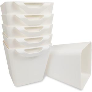 6 Pack Hanging Cup Holder Rolling Cart Organizer Accessories Trolley Basket Storage Hanging Bucket Hanging Container for Kids (White)