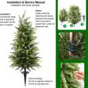 3FT Artificial Cedar Topiary Trees Set of 2, Real Touch & Dual-Tone Faux Cypress with Ground Spike, UV Resistant Realistic Fake Evergreen Shrubs for Indoor Outdoor Garden, Porch, Office Decor