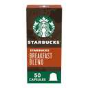 Starbucks by Nespresso Original Line Medium Roast Breakfast Blend Coffee, 50-count Espresso Pods (EXP 03/18/27)