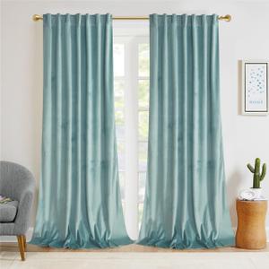 gisewood Velvet Curtains - Back Tab Bedroom Luxury Privacy Protect Window Curtains for Living Room/Nursery Kids Room/Basement, W52 x L96 inches, 2 Panels