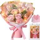 Thiccywoov Mother's Day Flower Bouquet Kit for Her 2026 DIY Artificial Flower Bouquets Rose Bouquet Gift with Bag for Birthday, Anniversary Present for Wife Grandma