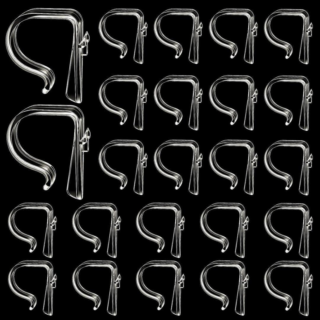 Chunful 24 Packs Clear Church Pew Clips for Weddings Heavy Duty Plastic Pew Hooks Decorations Church Bench Bow Holders for Aisle Chairs Railing Bow Garland Decor
