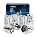 Locking Lug Nuts，1/2"-20 Wheel Locks，5 Locks and 2 Key Wheel Locks Lug Nuts for Grand Cherokee, Liberty, Wrangler, Nitro, Explorer，Cone Seat