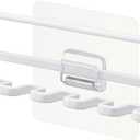 Yamazaki Home Tower Self Adhesive Toothbrush Holder Caddy, Wall Or Sink Mounted Electric Toothbrush Organizer - Steel (One Size, White)