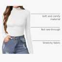 MANGOPOP Women's Mock Turtle Neck Slim Fit Long Sleeve Shirts Fall Fashion Tight Tops Basic Tee Winter Undershirt