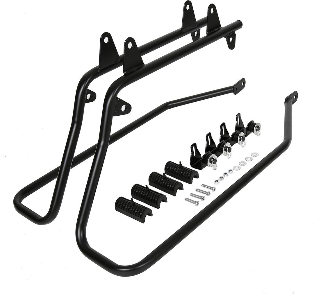 KUAFU Saddlebag Conversion Bracket, Saddle Bag Support Mounts Compatible with 1984-2017 Harley Davidson Heritage Softail (black)