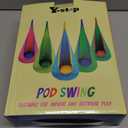 Y- STOP Kids Pod Swing Seat, Hanging Hammock Chair Swing with Inflatable Pillow, Sensory Swing Chair with Pocket for Outdoor and Indoor (Blue and Green)