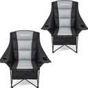 2 Pack Oversized Camping Chair, Padded Camping Chairs for Adults