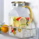Glass Pitcher, Mituer 60oz Glass Water Pitchers with Handle and Lid, Tea Pitcher for Fridge, Iced Tea, Coffee Milk, Juice