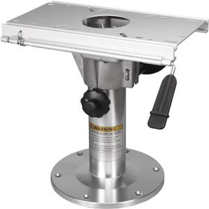 ONHI Adjustable Aluminum Boat Seat Pedestal 14-20 Inch Height with Slide, Locking Mechanism, Silver Matte Brushed Finish, Ideal for Fishing Boats and Marine Vessels