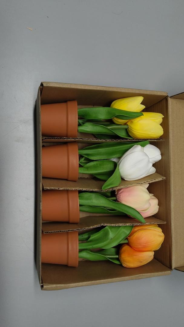 Decorative vase 3 tulips 4-Pack