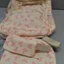 Bow Backpack, Coquette Backpack for Women, Pink Bow Shoulder Bag 3PCS Set, Cute Large Capacity Versatile Rucksack