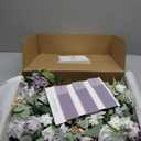 Ling's Moment Artificial Bridesmaid Bouquets Set of 6 Purple Wedding Flower Bouquets White Rose Floral Bouquet Lilac Bridal Bouquets with Ribbon Ceremony,Anniversary,7-inch Diameter
