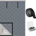 Winter Insulated Window Cover 39in x 63in Thermal Insulated Window Cover 3 Layer Oxford Cloth Cotton Windows Blanket Heavy Duty Windows Insulation Kit for Winter to Keep Warm, Gray