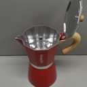 Mongdio Stovetop Espresso Maker Moka Pot, Cuban Coffee Maker Stove top coffee maker Moka Italian Espresso Greca Coffee Maker Brewer Percolator, 12 Espresso Cups, 20 oz - Red