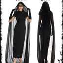 SKEFOLI Halloween Costume Women's Ghost Costume Black Ghost Bride Sexy Scary Queen Costume Halloween Cape Women Vampire