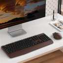Wireless Keyboard and Mouse Combo, Ergonomic Keyboard with Wrist Rest, 2.4Ghz Wireless Connection, Compatible with PC/Laptop/Windows/Mac for Home and Office Use (Black Coffee)