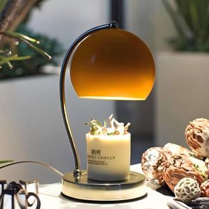 Candle Lamp Warmer, Wide Base Scented Candle Warmer with Timer and Dimmer, Adjustable Candle Melting Lattern, Home Decor Table Lamp (Orange)