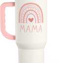 SANDJEST Gift for Mom from Daughter Son - Mama Insulated Stainless Steel Tumbler 40oz with Handle and Straw, Travel Coffee Mug for Mommy Moms - Gifts Idea for Birthday Christmas Mothers Day