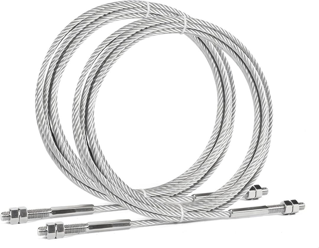 JSJ5-04-00CH Lift Equalizer Cable 389 Compatible with Challenger Lift E10 LE10 VLE10,Quality Lift EQ10,Replacement Car Hoist Galvanized Steel Wire Rope 2 Sets