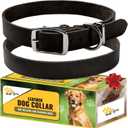 ADITYNA Extra-Small Leather Dog Collar for XS Dogs - Classic, Soft, Strong, Heavy Duty, Handmade Top-Grain Leather - for Walking, Training, and Hiking (XS - Neck: 10-13 inches, Black)