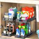 Kjfeoiye Under Sink Organizers and Storage, 2 Pack Large Capacity Heavy Load Pull-out Under Sink Shelves with Sliding Drawer for Kitchen and Bathroom, Black03