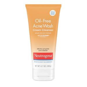 Neutrogena Oil-Free Acne Face Wash Cream Cleanser, 2% Salicylic Acid Acne Treatment, Daily Facial Cleanser for Acne-Prone Skin, 6.7 fl. oz