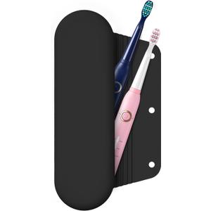 Silicone Electric Toothbrush Travel Case, Manual Toothbrush Travel Cover for Men and Women,Toothbrush Holder for Travel,Gym and More, Fits Most Manual and Electric Toothbrushes - Black