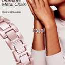 JR.DM Pink Watch Bands for Women Compatible with Apple Watch 38mm 40mm 41mm 42mm (S10/11) Adjustable Metal Band Cowboy Steel Chain Bracelet for iWatch Series1/2/3/4/5/6/7/8/9/10/11 SE 3/2/1 (No Case)
