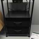 Casaottima Night Stand with Charging Station and LED Lights, End Table for Bedroom with 2 Fabric Drawers, Small Nightstand with Storage Shelf, Bed Side Bedside Table, Black